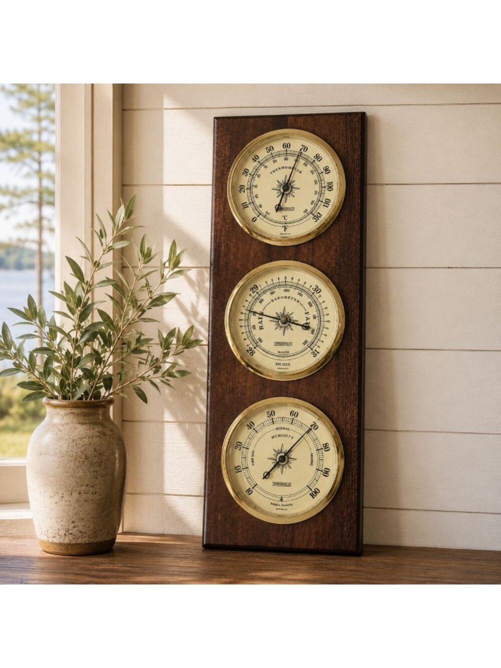 Vintage Springfield Weather Station Nautical Thermometer Barometer Hygrometer